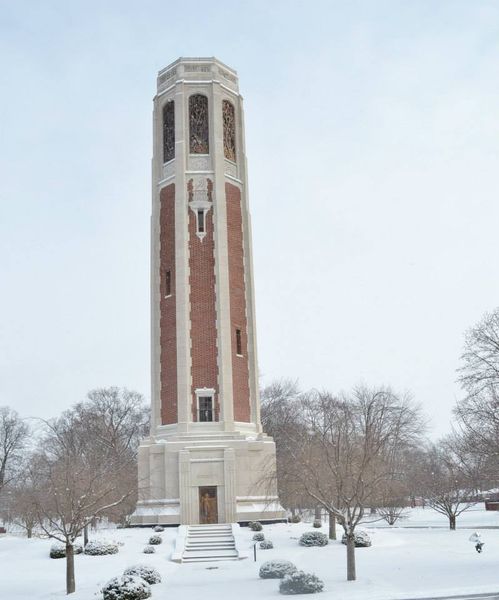 sinigng tower in winter